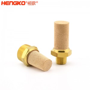 恒歌定制不銹鋼/銅粉氣動元件消音器_消音濾芯降噪耐高溫，應用于真空泵